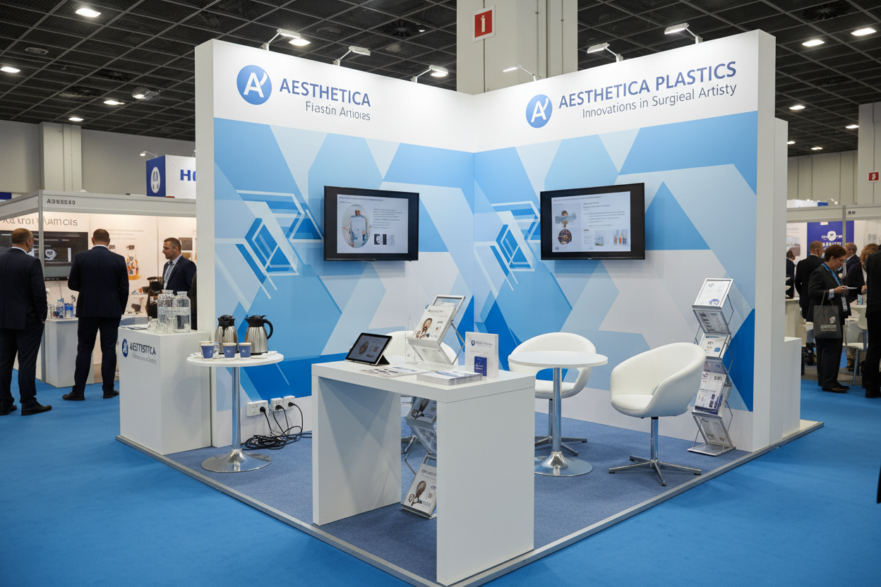 Exhibition booth for trade sponsor of medical (plastic surgery) annual scientific congress
Includes:
•&nbsp; Booth (3m x 2m)

•&nbsp; Power outlet

•&nbsp; Table and chairs

•&nbsp; Food and beverages for 2 staff
