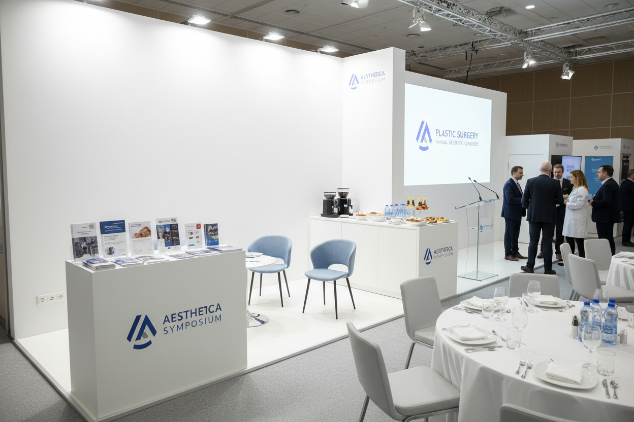 trade sponsorship at medical (plastic surgery) annual scientific congress of 
Exhibition booth and lunch symposium	, which includes			
•  Booth (3m x 2m)
•  Power outlet
•  Table and chairs
•  Food and beverages for 2 staff
- lunch symposium